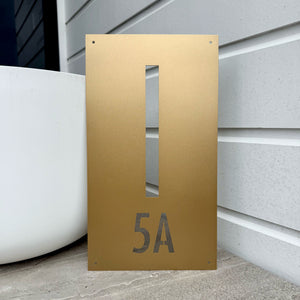 Custom letter box slot for mail box on modern home in New Zealand