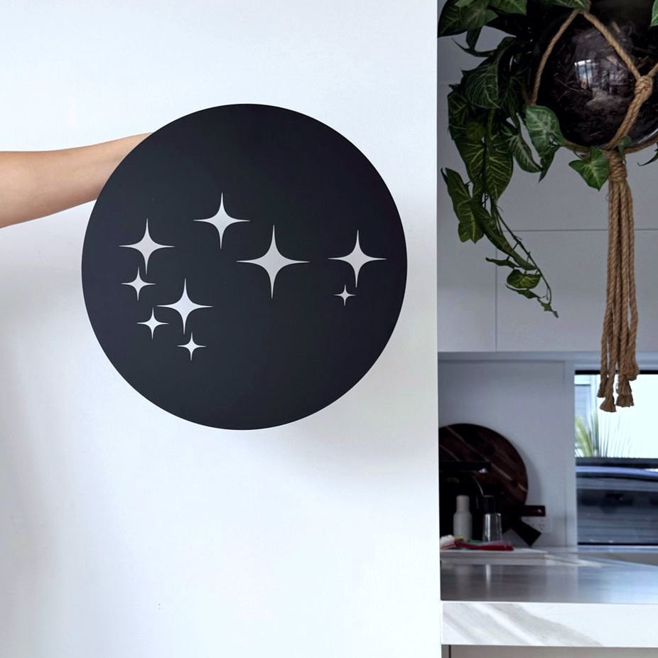matariki black steel wall art by Lisa Sarah | nz wall art