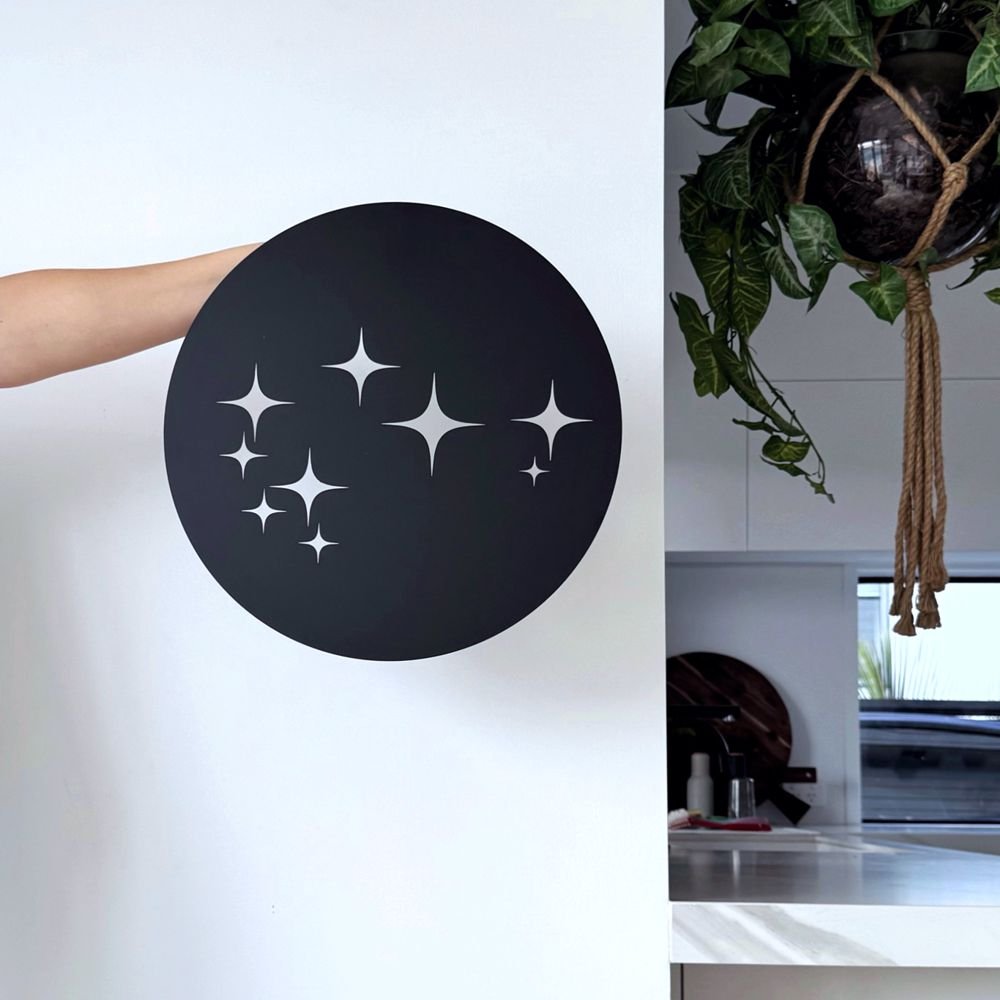 Round Wall Art NZ in outdoor patio space or garden in New Zealand home