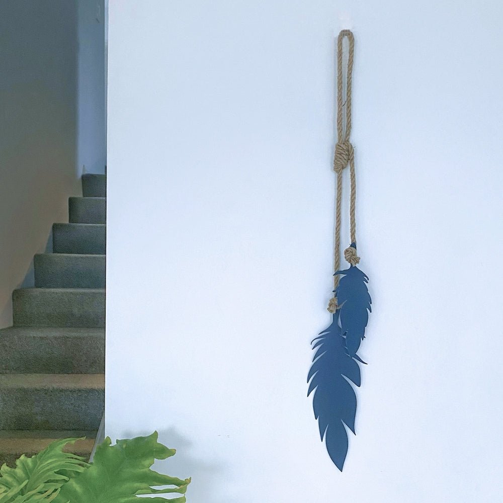Navy Blue Interior accent NZ Wall decor feathers Navy