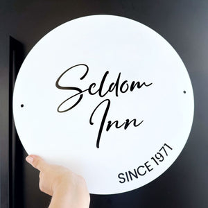 Personalised name sign nz elegant script steel wall sign custom outdoor signage new zealand