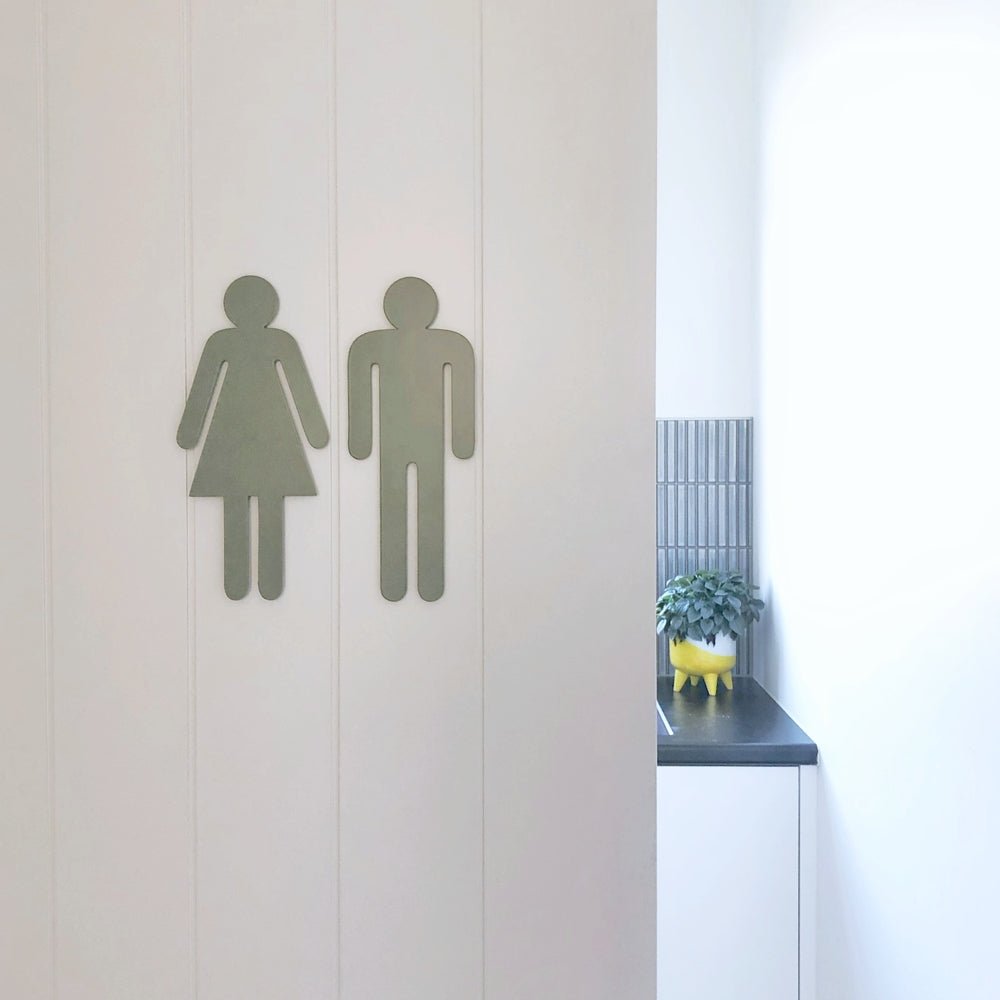 bathroom symbols | sage green