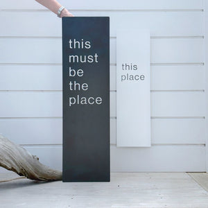 “This Must Be The Place” minimal architectural wall art styled indoors in a contemporary New Zealand home