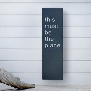 “This Must Be The Place” architectural metal wall art in matte charcoal 3mm aluminium, NZ made