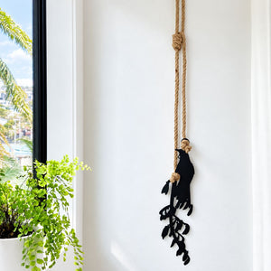 Tui & Flax black steel wall art in living room with natural lighting