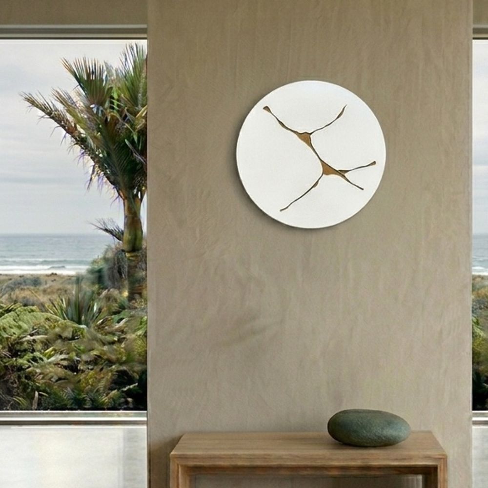 Wall Art by NZ artist Lisa Turley on living room wall of modern home in New Zealand