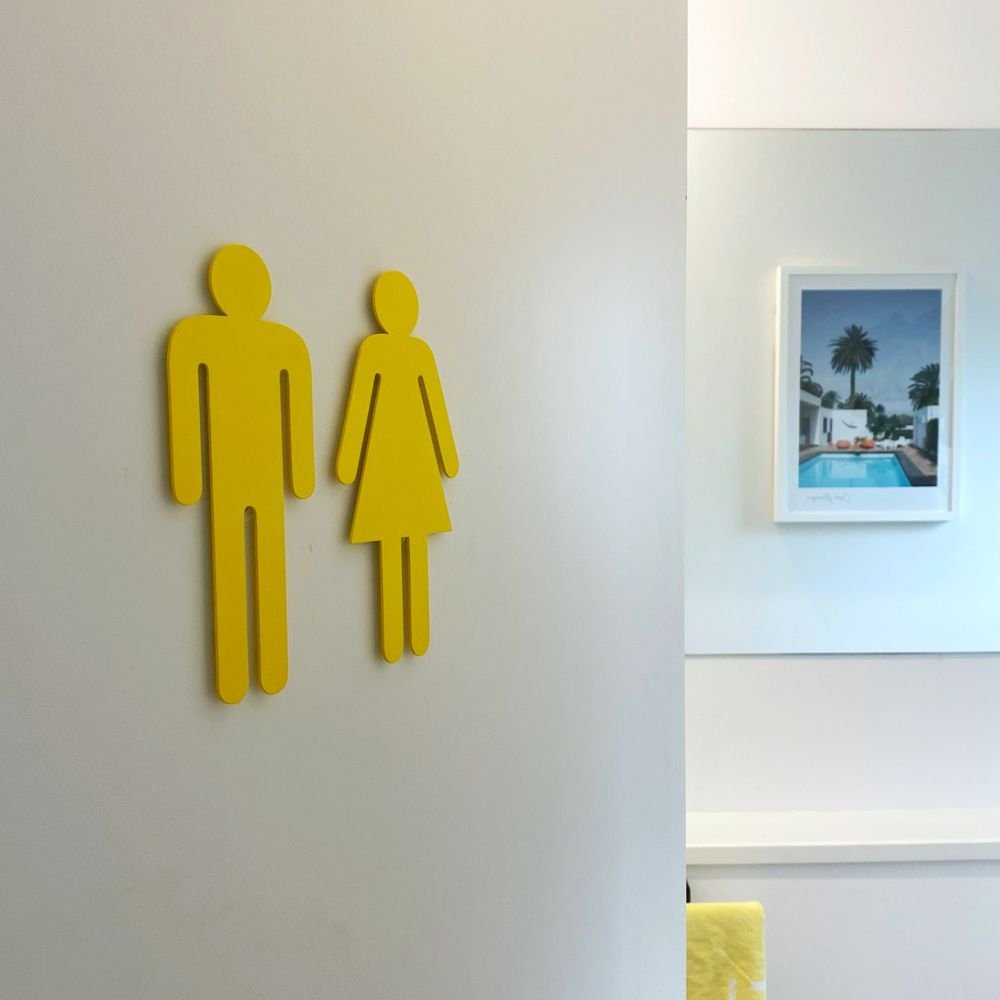 bathroom symbols | yellow