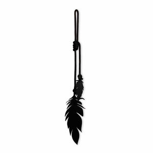 Large black feathers with black rope - LisaSarah Steel Designs NZ