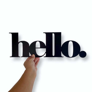 black hello sign for walls NZ Australia