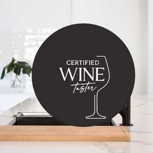 Certified wine Taster BLACK - LisaSarah Steel Designs NZ