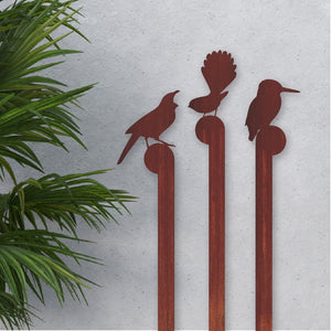 Corten Kingfisher, Tui and Fantail set - LisaSarah Steel Designs NZ