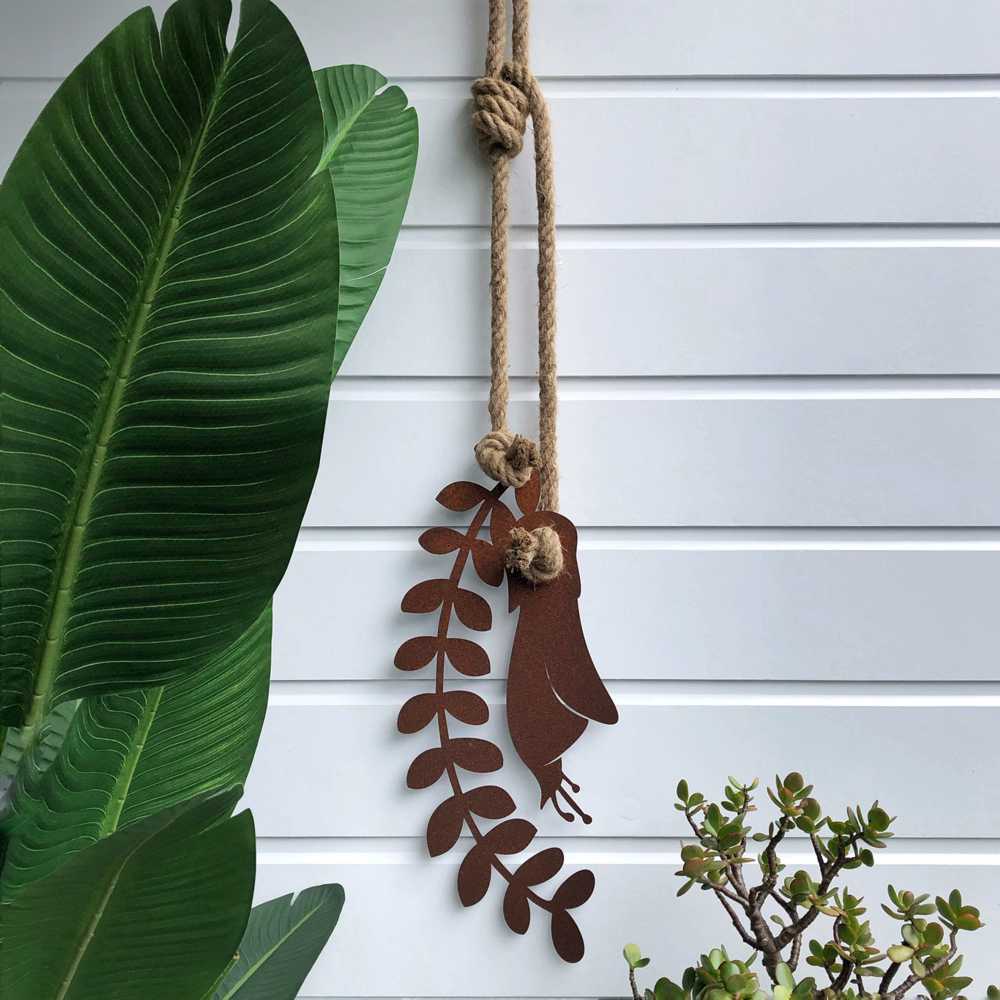 CORTEN Kowhai wall hanging