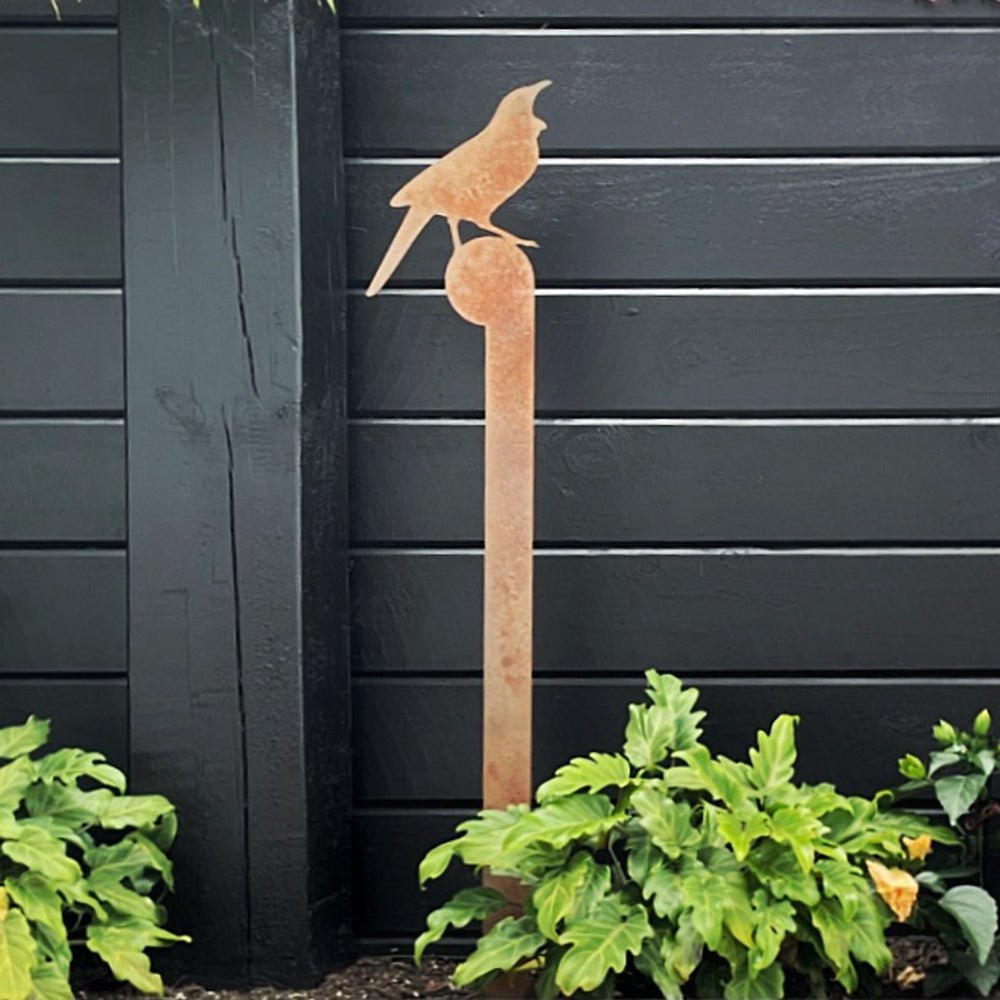 corten steel Tui metalbird silhouette NZ