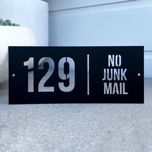 Small modern address sign NZ made. 