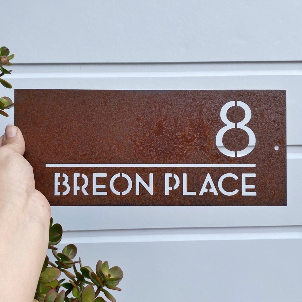 NZ marine grade brushed stainless steel address signs