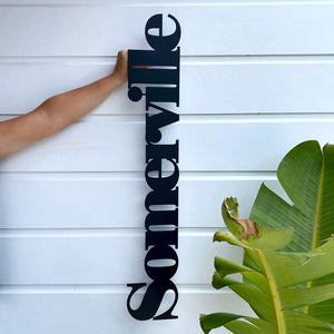 Personalised family name wall sign for outdoor walls. NZ