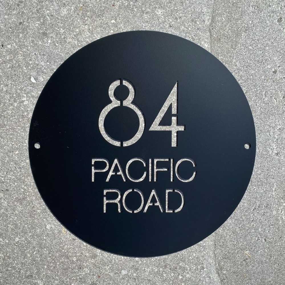 Round Address Signs unique personalised address sign handwritten italic font NZ