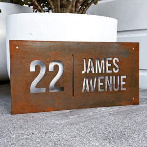 Corten Address Signs NZ. Premium quality steel signs by LisaSarah. 