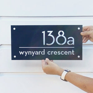 NZ black steel personalised address sign by LisaSarah.  