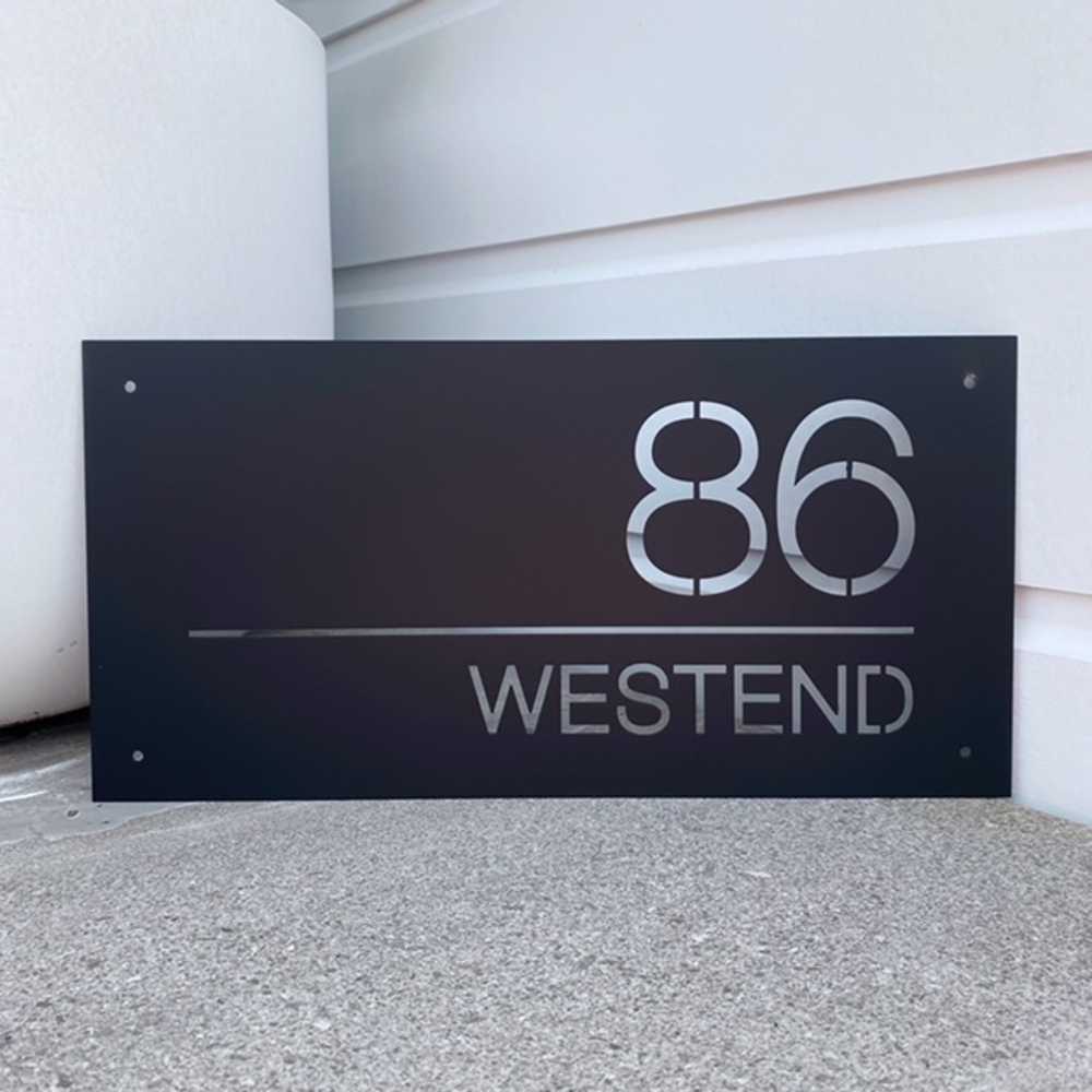 Steel Address Sign Outdoor Garden Art, House Numbers, Address Signs, Metal Art