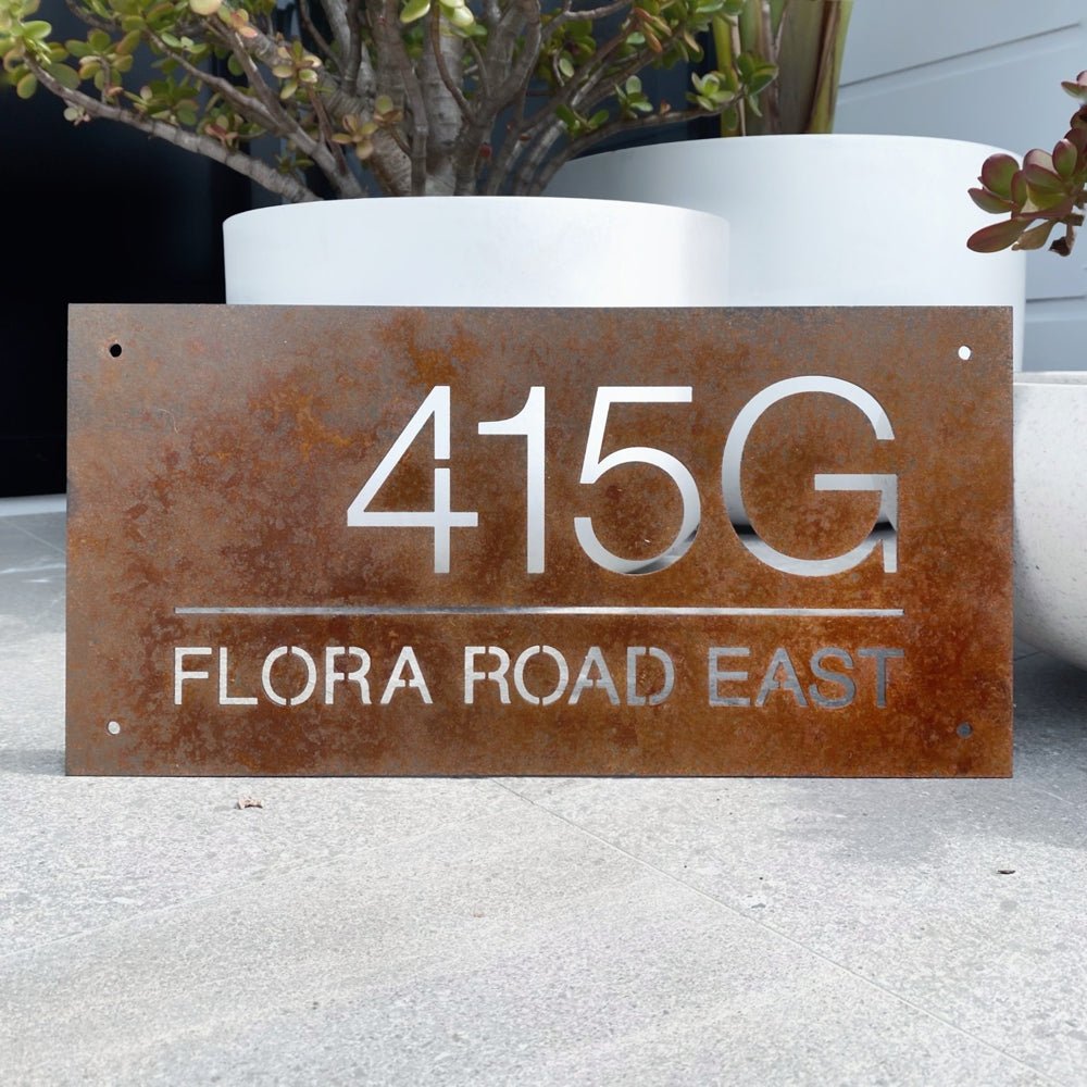 Steel Address Sign Outdoor Garden Art, House Numbers, Address Signs, Metal Art