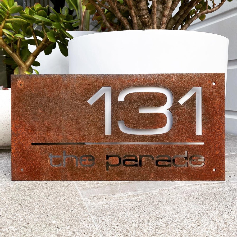 Steel Address Sign Address Signs NZ | Custom Metal House & Street Name Signs