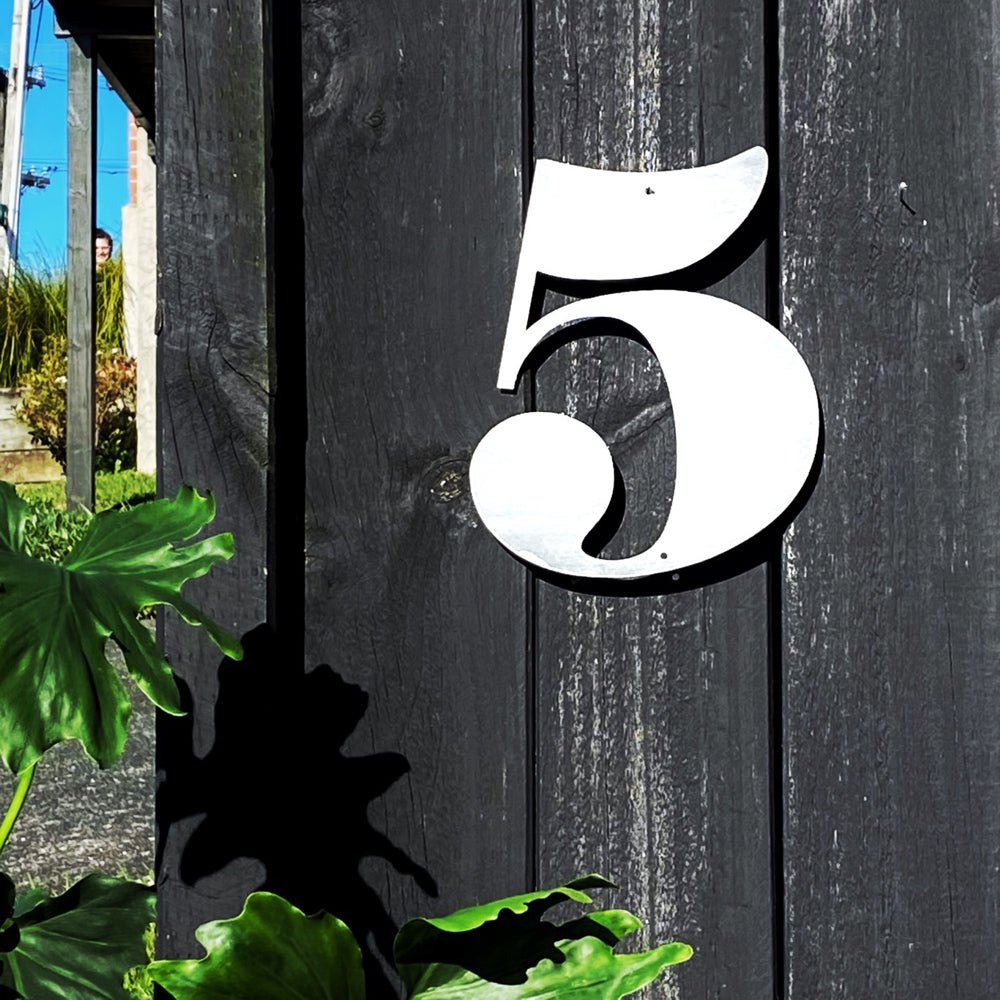 Designer large house numbers NZ black, white, gold, stainless