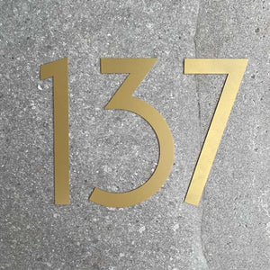 Custom gold house numbers & letters 30cm - LisaSarah Steel Designs NZ