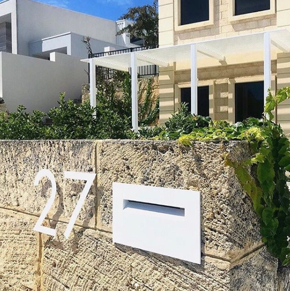 Designer large house numbers NZ black, white, gold, stainless