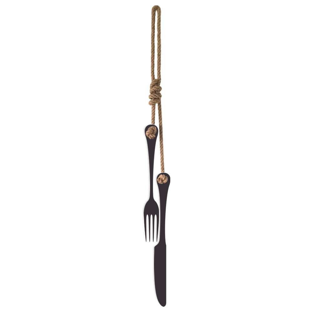 Large cutlery knife and fork wall decor - LisaSarah Steel Designs NZ