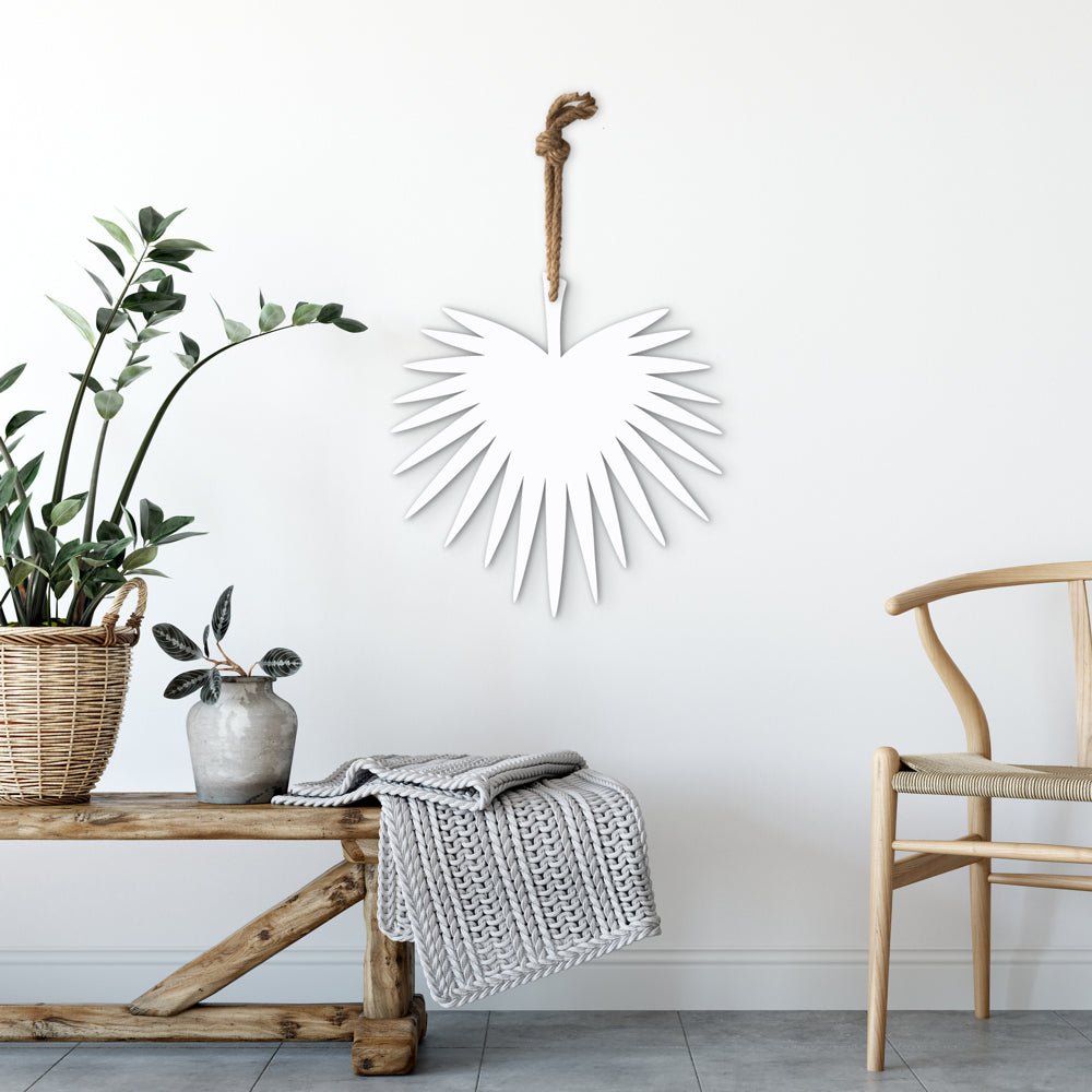 Fan Palm Leaf white - LisaSarah Steel Designs NZ