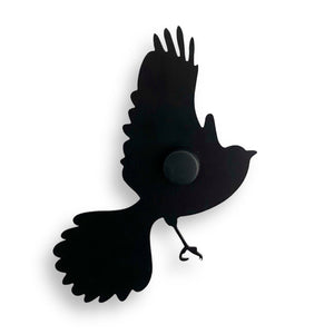 Fantail Wall Art Hook up close in black steel.