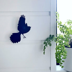 Pīwakawaka NZ Fantail bird art Gift.  Wall hook 