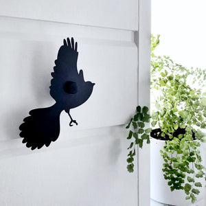 Fantail bird wall art and functioning wall hook for indoors and outdoors. 