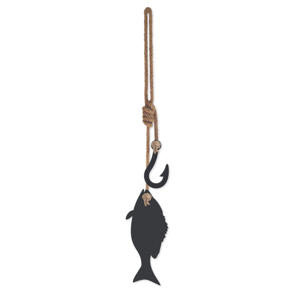 Outdoor wall decor Fish Hook Hanging - LisaSarah Steel Designs NZ