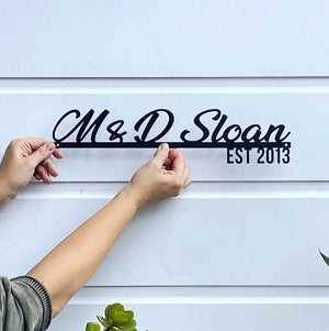 NZ Made wedding gift.  Family name sign