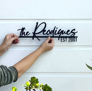 Floating Family, Home or Business name - cursive font
