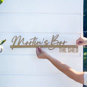 Personalised gold sign NZ made for home bar by LisaSarah Steel Designs