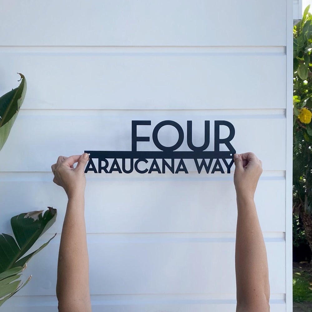 Mid century modern palm springs address sign. 