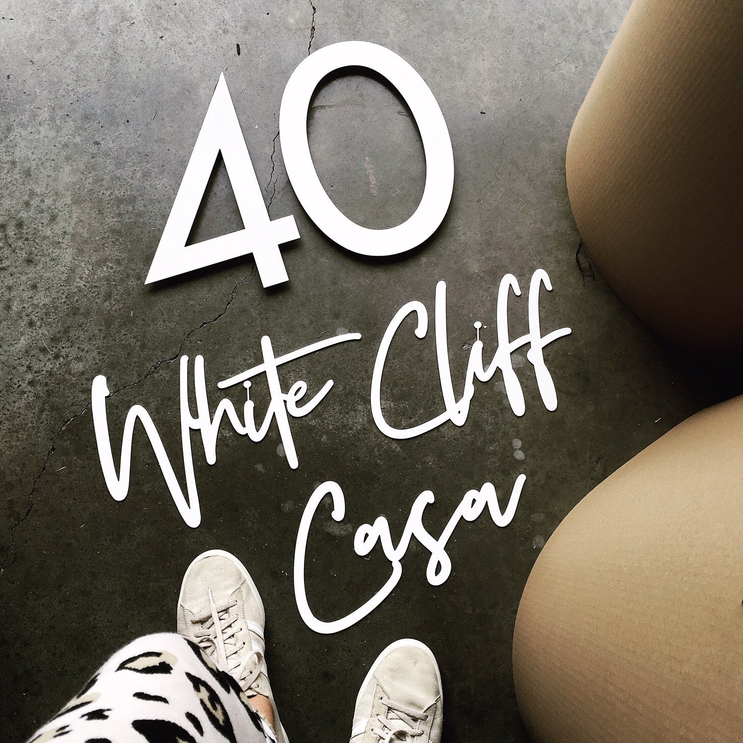 Handwritten steel custom house number & street name - LisaSarah Steel Designs NZ