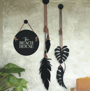 Hanging monstera leaves (black) - LisaSarah Steel Designs NZ
