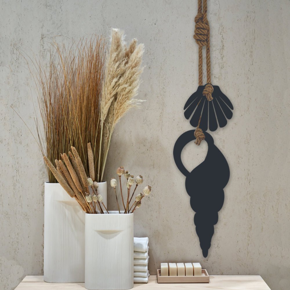 Hanging shells BLACK - LisaSarah Steel Designs NZ