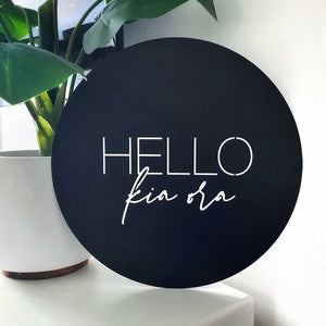 Hello Kia Ora Black - LisaSarah Steel Designs NZ