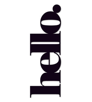 Large metal hello sign (black) outdoor art panels - LisaSarah Steel Designs NZ