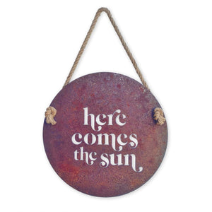 Here comes the sun retro steel wall out for outdoors.  NZ made