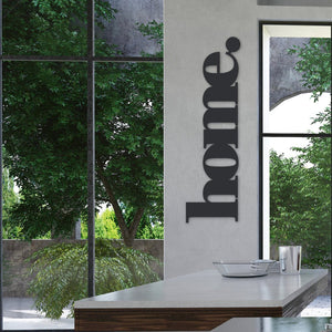 Large black home word sign in steel - LisaSarah Steel Designs NZ