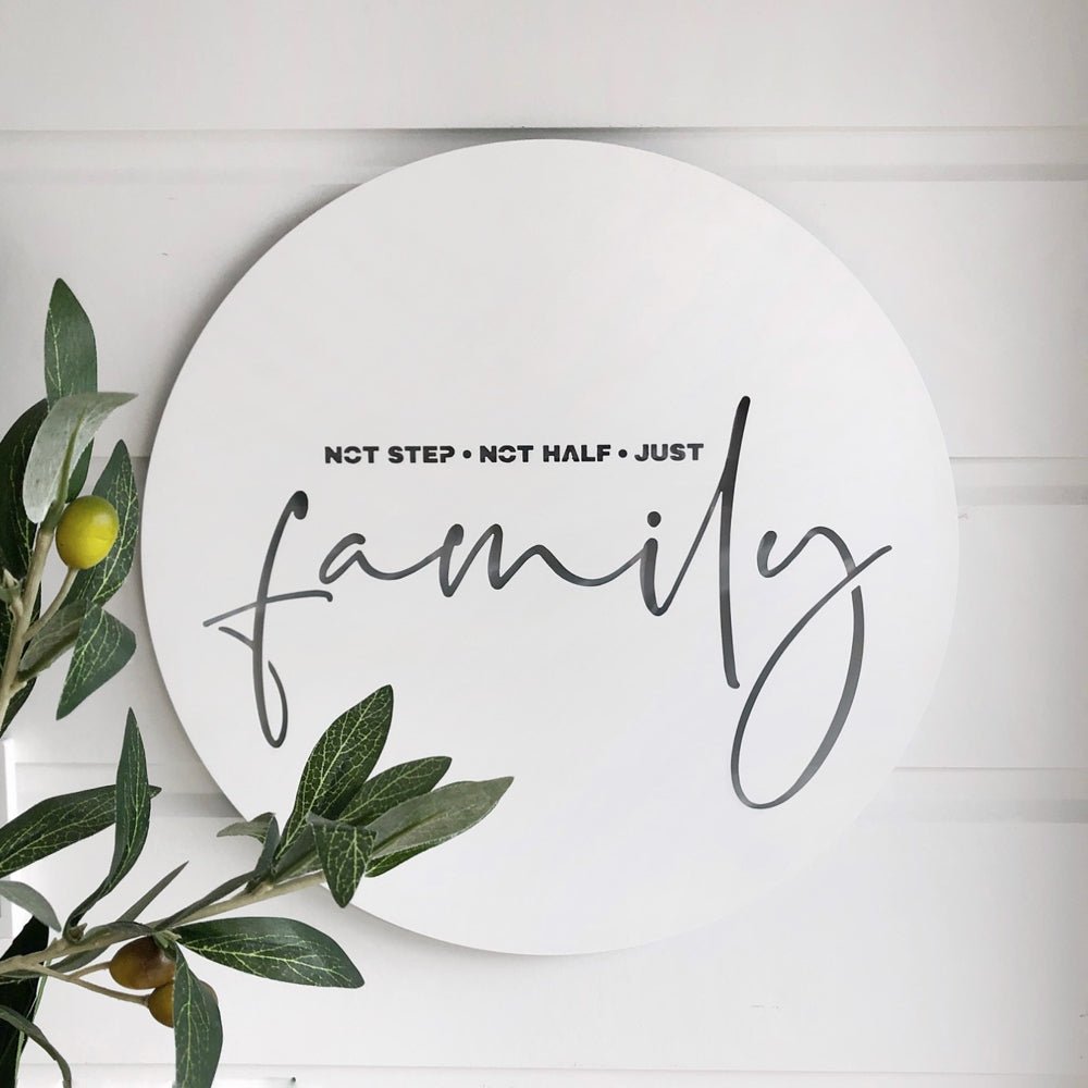 Round circle steel wall decor for blended family gift NZ