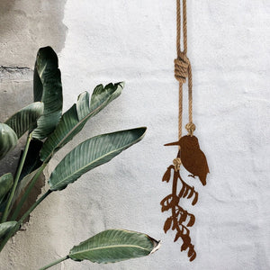 Kingfisher & Flax Hanging - LisaSarah Steel Designs NZ