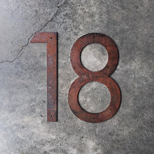 Large Corten Steel Custom House Numbers (50cm tall) - you choose the font - LisaSarah Steel Designs NZ