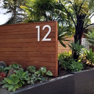 Giant stainless steel custom house number (50cm tall) - you choose the font - LisaSarah Steel Designs NZ